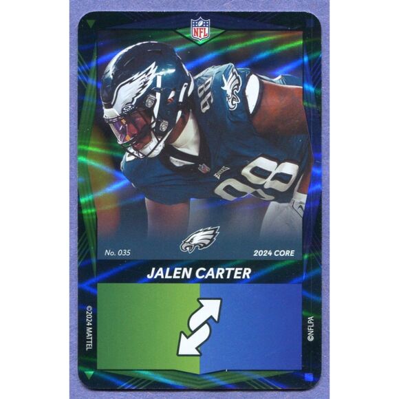 2024 Uno Elite Football Card Dual Color Blue/Green Foil #35 Jalen Carter - Picture 1 of 1